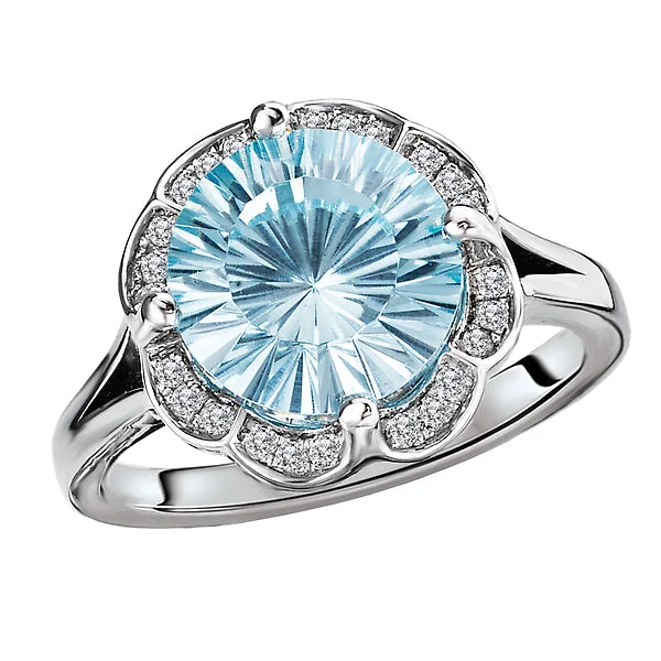 ladies rings elegant-Ladies Fashion Blue Topaz Ring