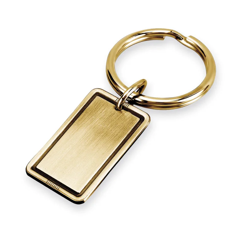 ladies rings celebration-Brass Ox Rectangle Key Ring