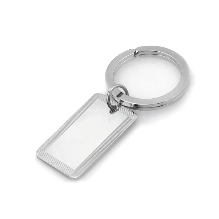 ladies rings premium-Sterling Silver Key Ring, Engine-Turned