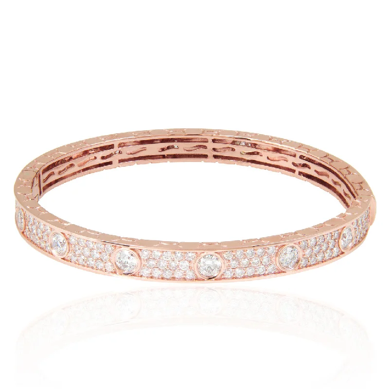 Ladies bracelets sustainable shine -14k Rose Gold 5.51ct Diamond Bracelet