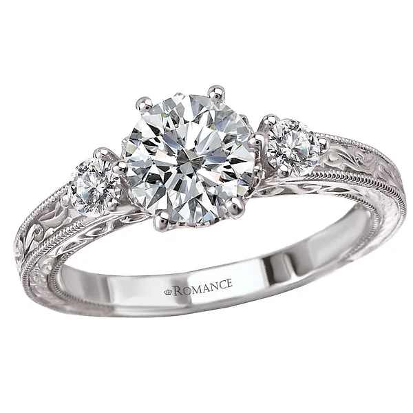 ladies rings traditional-Vintage Semi-Mount Diamond Ring