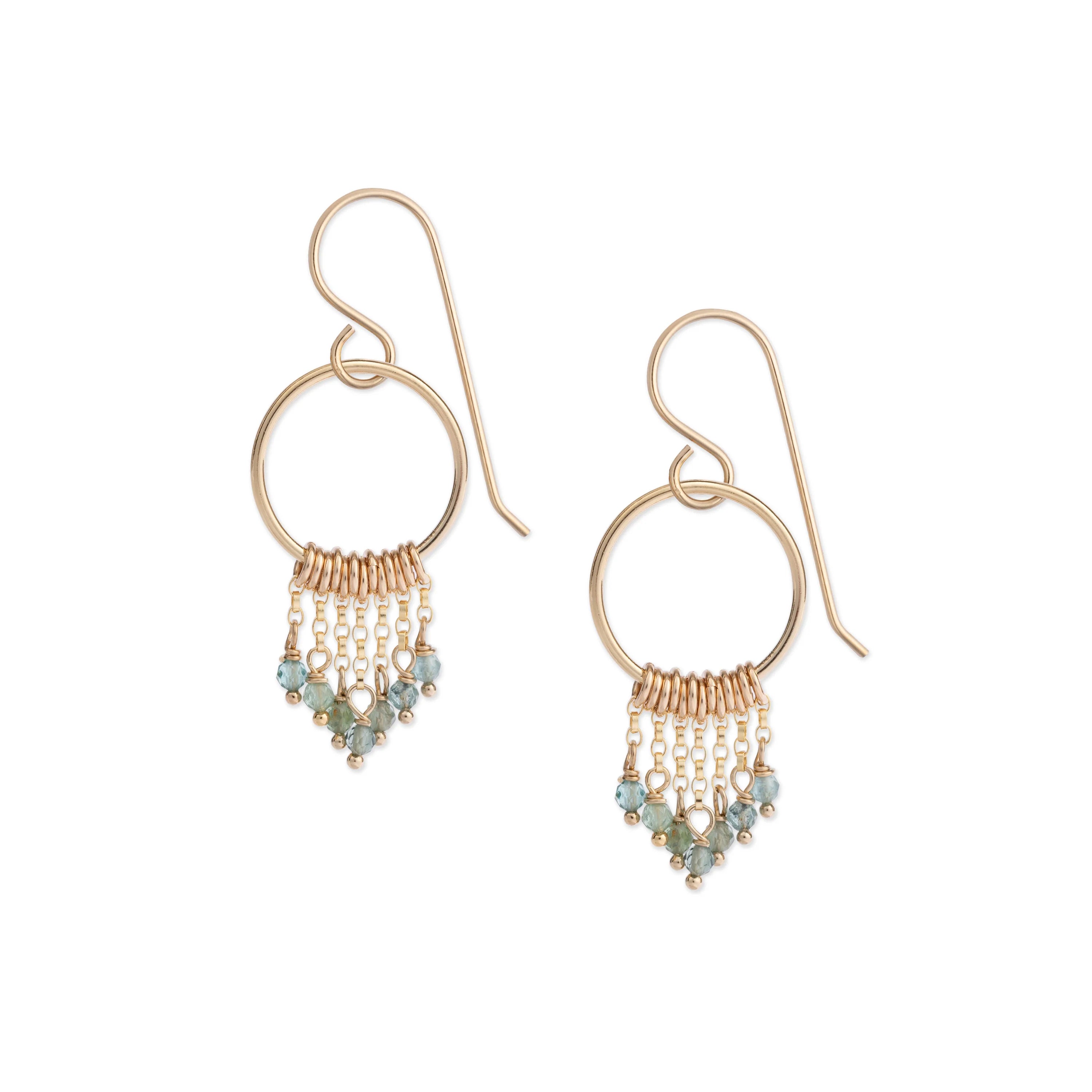 ladies earrings symbolic-Aria  Emerald Fringe Earrings