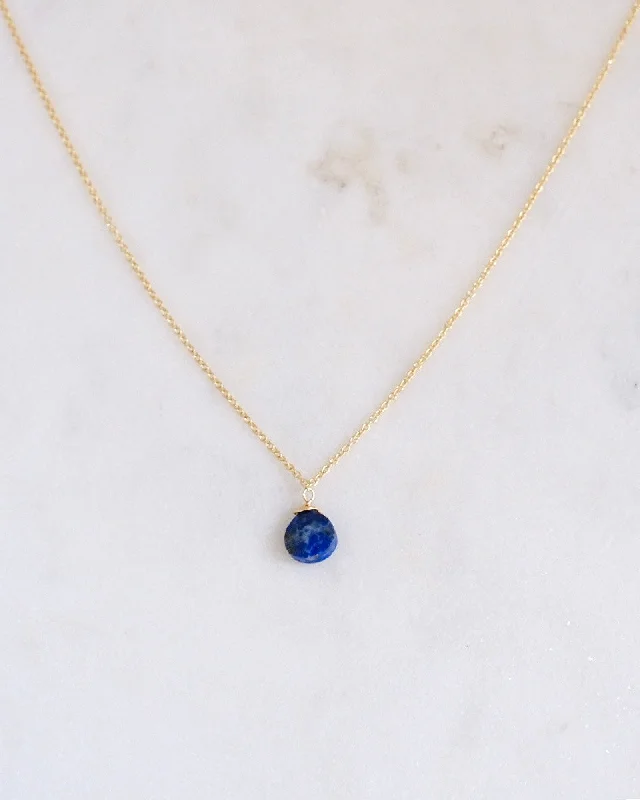 Ladies necklaces raw gemstone -Lapis lazuli simple necklace