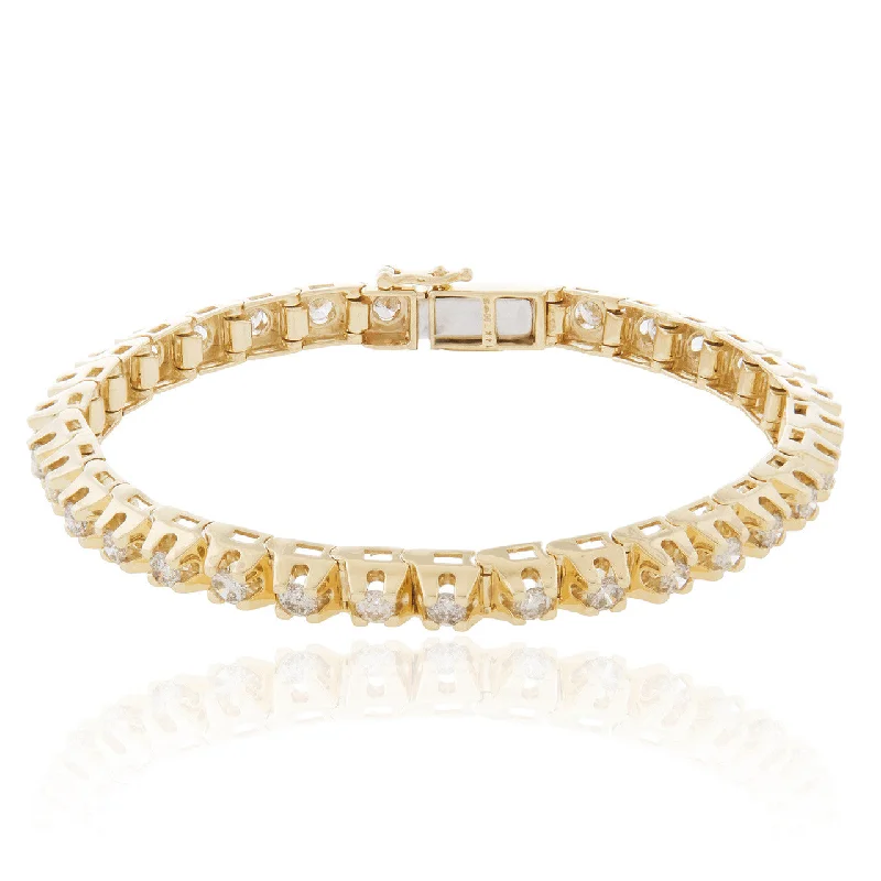 Ladies bracelets handcrafted glow -14k Yellow Gold 5.00ct Diamond Bracelet