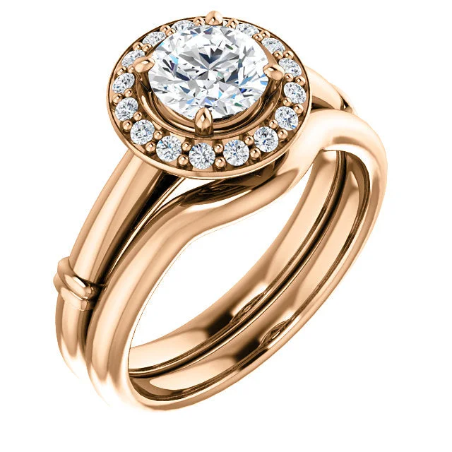 ladies engagement rings cross-14K Rose 6mm Round Engagement Ring 122177:239:PMB