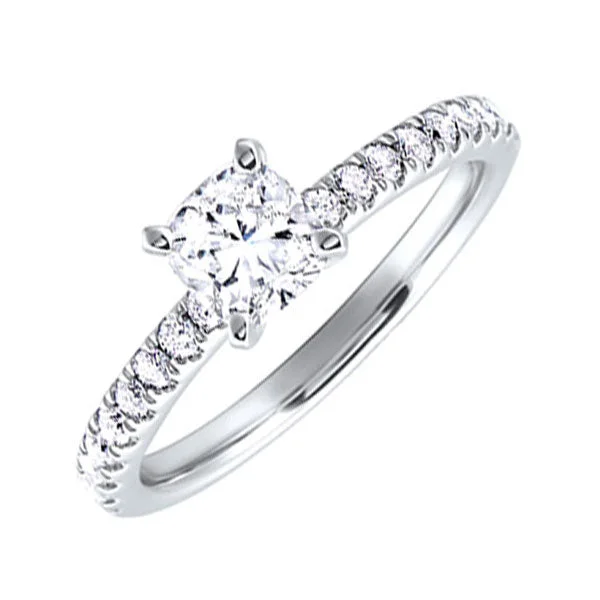 ladies engagement rings modern twist-14K White Gold Diamond Engagement Ring (3/4ctw)