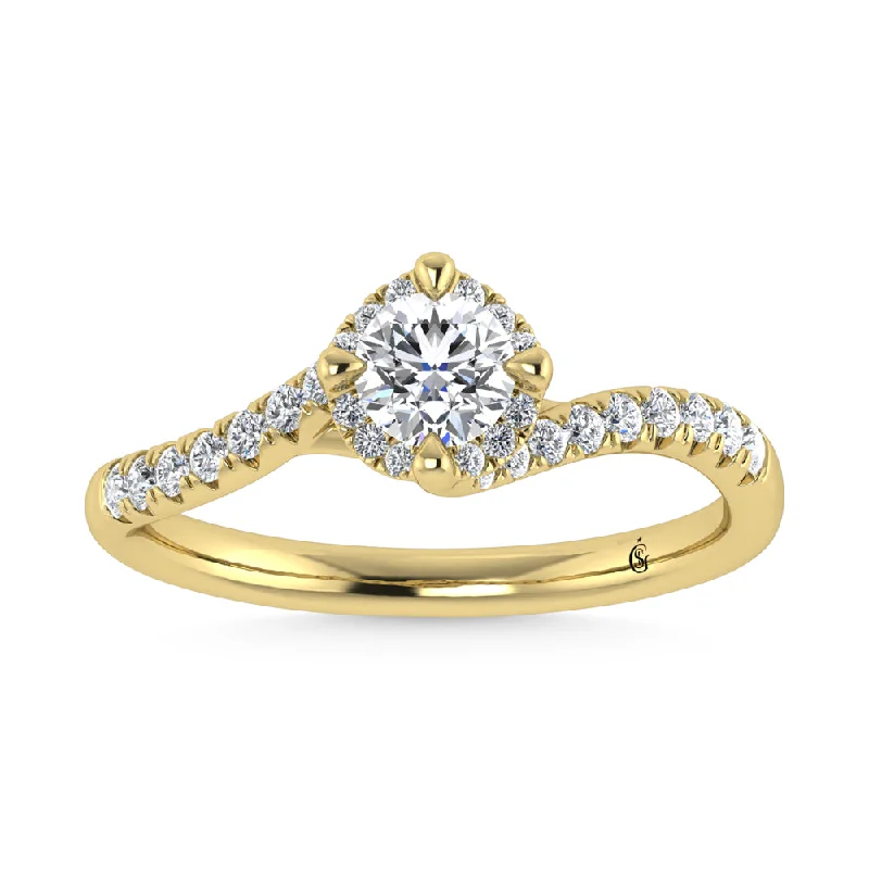 ladies engagement rings platinum-10K Yellow Gold Labgrown Diamond 1/2 Ct.Tw. Engagement Ring