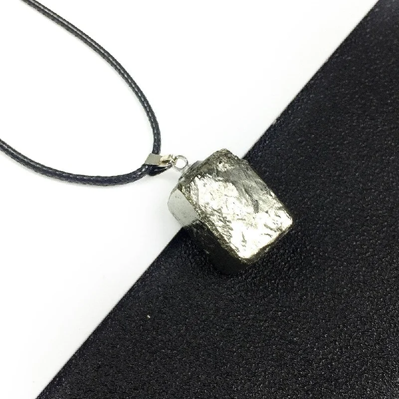 Ladies necklaces garnet charm -Pyrite Crystal Necklace Pendant