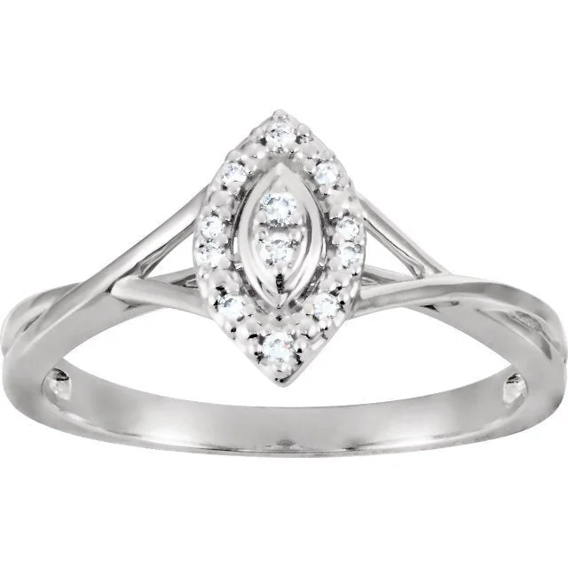 ladies rings cost effective-10KT WHITE GOLD DIAMOND MARQUISE SHAPE HALO RING