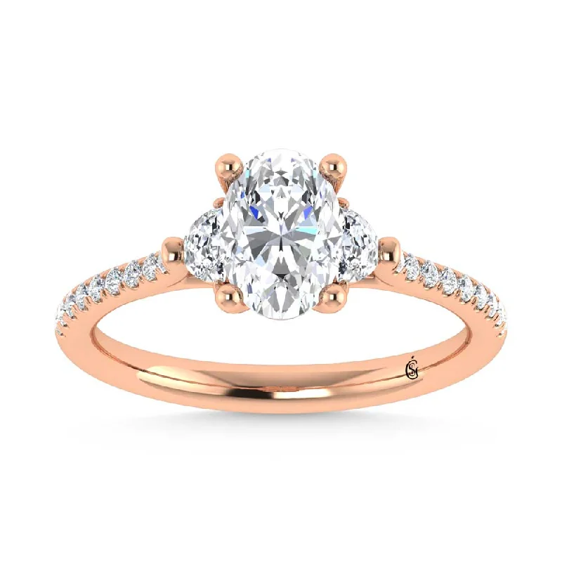 ladies engagement rings milestone-14K Rose Gold Lab Grown Diamond 1 1/4 Ct.Tw. Engagement Ring