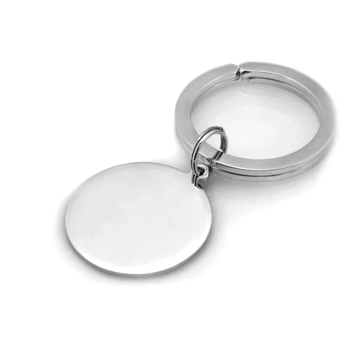 ladies rings round-Sterling Silver Polished Round 1" Key Ring