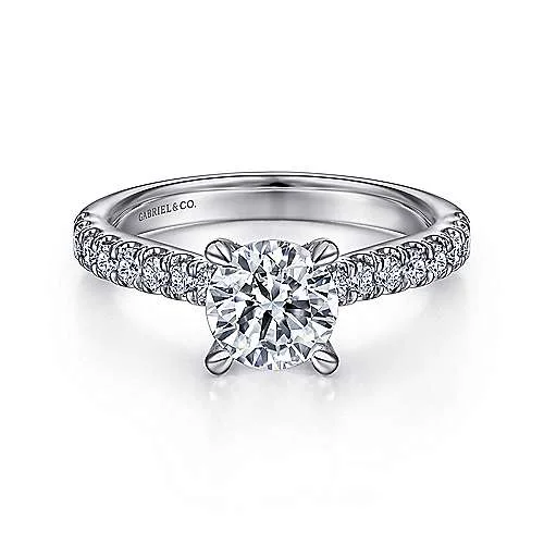 ladies engagement rings offers-Sarita - 14K White Gold Round Diamond Engagement Ring