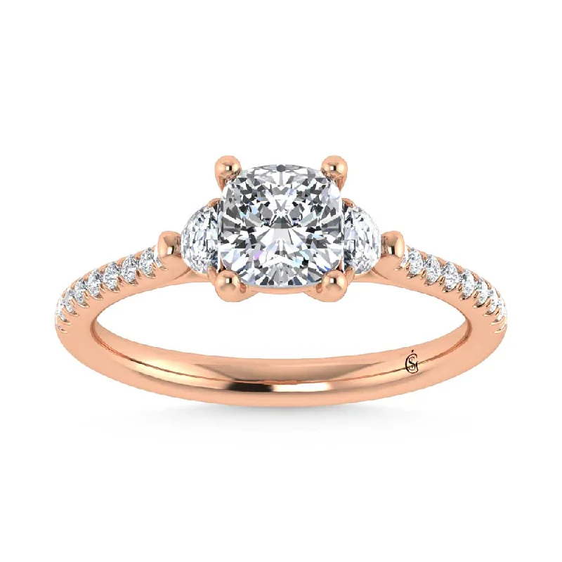 ladies engagement rings daily-14K Rose Gold Lab Grown Diamond 1 1/4 Ct.Tw. Engagement Ring