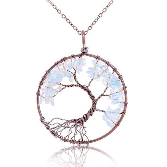 Ladies necklaces citrine sparkle -Tree of Life Opalite Necklace