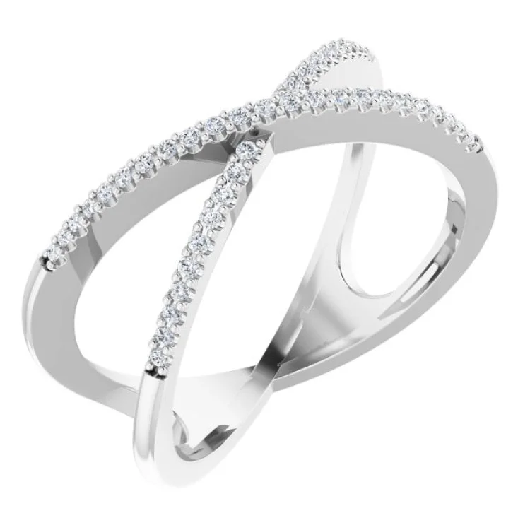 ladies rings christmas-Platinum 1/6 CTW Natural Diamond Criss-Cross Ring