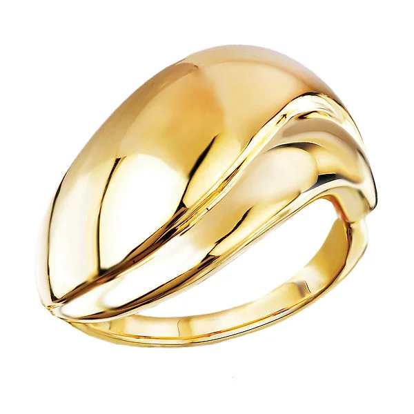 ladies rings flower-Italian Hollow Dome Ring