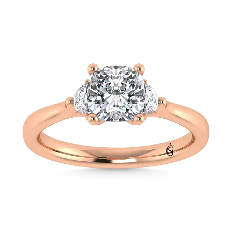 ladies engagement rings single stone-14K Rose Gold Lab Grown Diamond 1 1/6 Ct.Tw. Engagement Ring