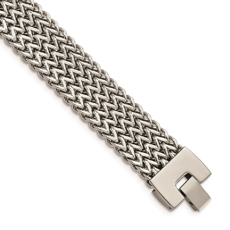 Ladies bracelets trillion shine -Stainless Steel Polished Woven Bracelet