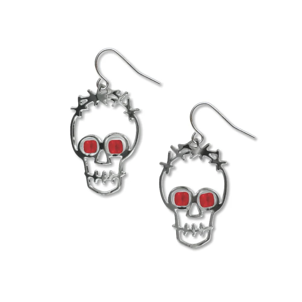 ladies earrings medium-Graffiti Skull Earrings