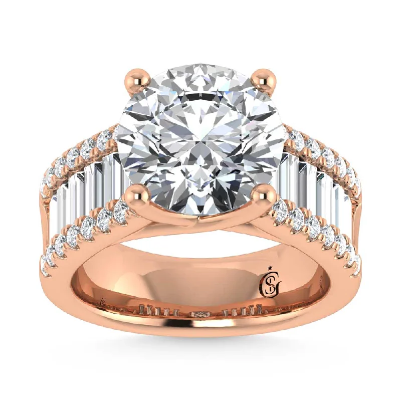 ladies engagement rings popular-14K Rose Gold Lab Grown Diamond 4 1/6 Ct.Tw. Engagement Ring