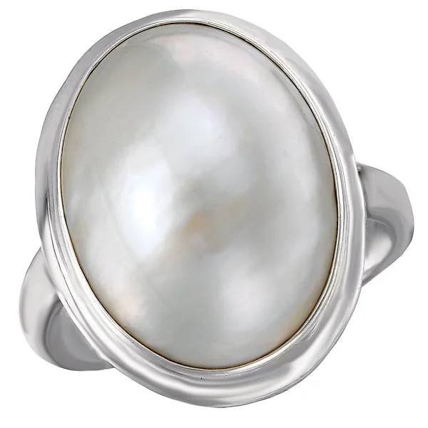 ladies rings floral-Ladies Fashion Pearl Ring