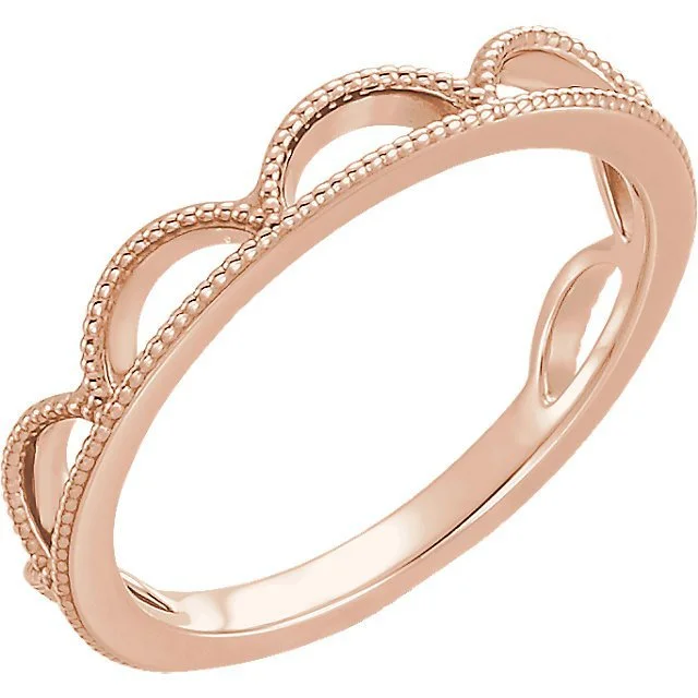 ladies rings two tone-14KT Gold Half Moon Stackable Ring