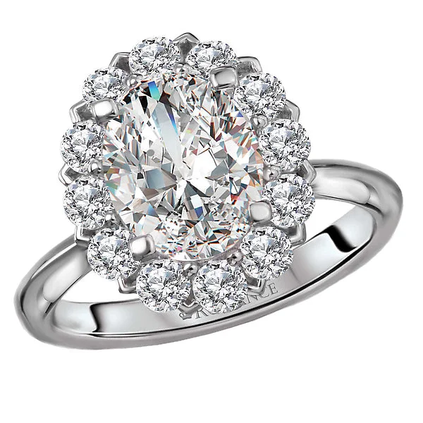 ladies rings popular-Halo Semi-Mount Diamond Ring