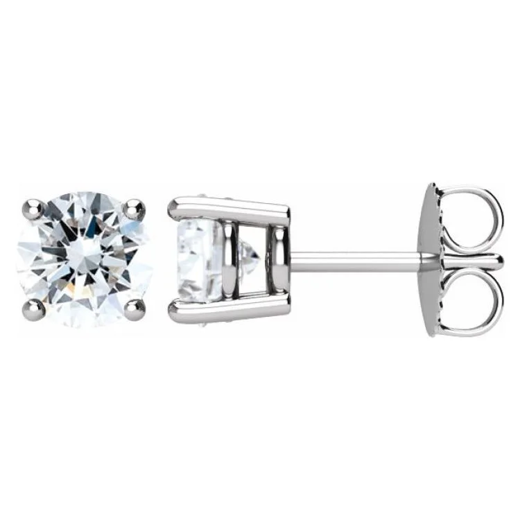 ladies earrings glamorous-14K White 1 1/2 CTW Natural Diamond Stud Earrings