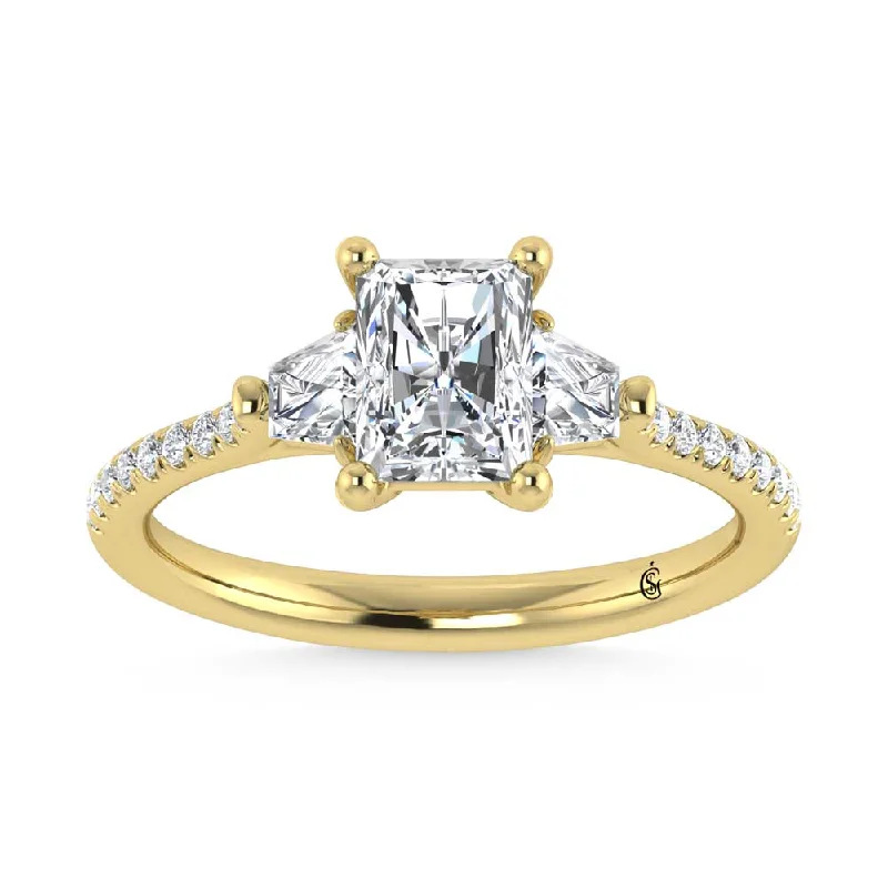 ladies engagement rings claw-14K Yellow Gold Lab Grown Diamond 1 3/8 Ct.Tw. Engagement Ring