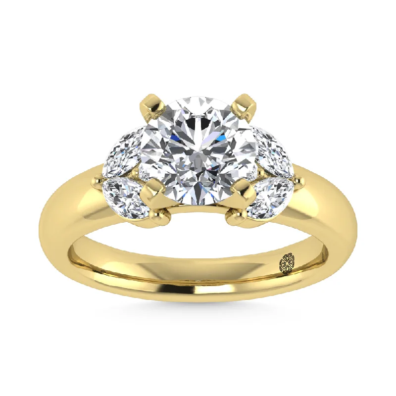 ladies engagement rings discount-14K Yellow Gold Labgrown Diamond 2 1/2 Ct.Tw. Engagement Ring (Center Round 2ct)