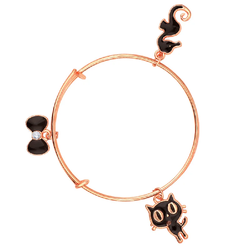 Ladies bracelets cruelty free -Mahi Sea Horse Cat & Boo Shaped Rose Gold Plated Charm Bracelet for Kids (BRK1100835Z)