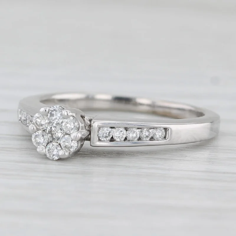 ladies engagement rings prices-0.30ctw Diamond Engagement Ring 10k White Gold Size 7