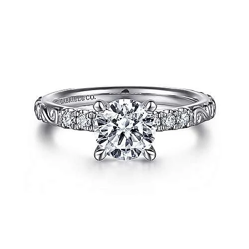 ladies engagement rings cartier-Jackie - 14K White Gold Round Diamond Engagement Ring