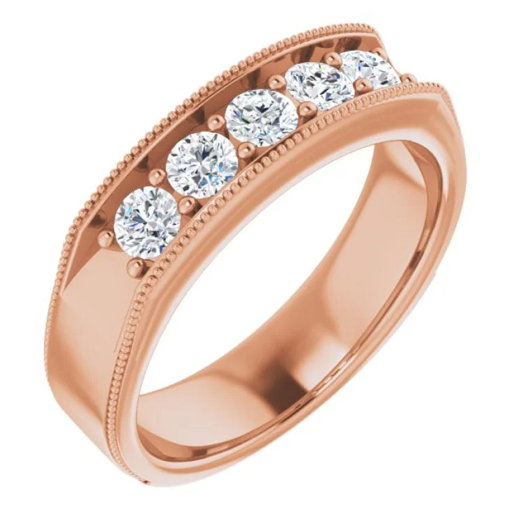 ladies rings hypoallergenic-14K Rose 3/4 CTW Natural Diamond Ring