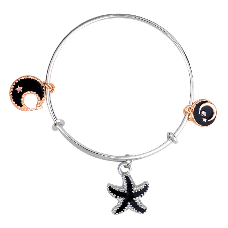 Ladies bracelets tailored design -Mahi Moon & Starfish Shaped Enamel Work Charms Kids Bracelets for Girls (BRK1100940M)