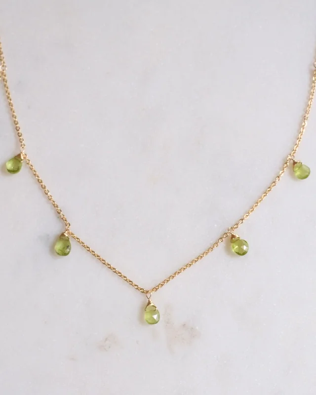 Ladies necklaces exotic stones -Peridot Princess Necklace