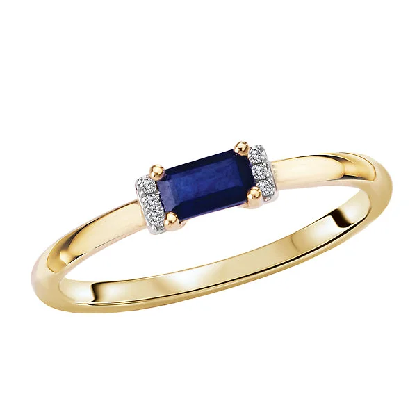 ladies rings cocktail-Diamond and Sapphire Ring