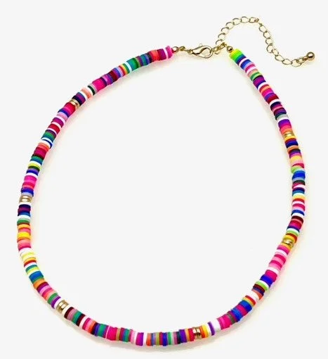 Ladies necklaces discounted price -Bright Beaded Necklace with Gold beads - large beads