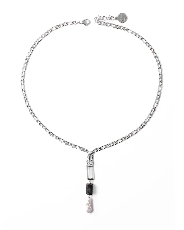 Ladies necklaces travel vibe -Emiral Silver Necklace