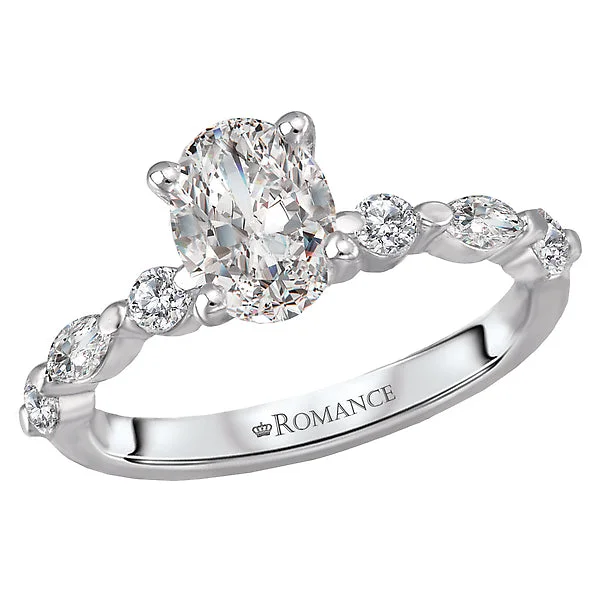 ladies rings white-Classic Semi-Mount Diamond Ring