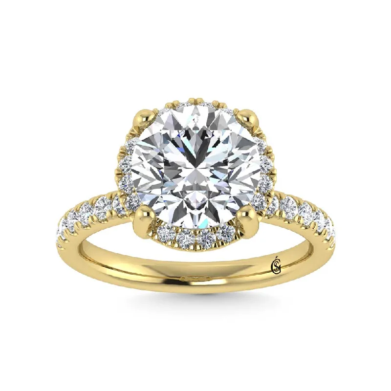 ladies engagement rings filigree-14K Yellow Gold Lab Grown Diamond 4 5/8 Ct.Tw. Round Shape Engagement Ring