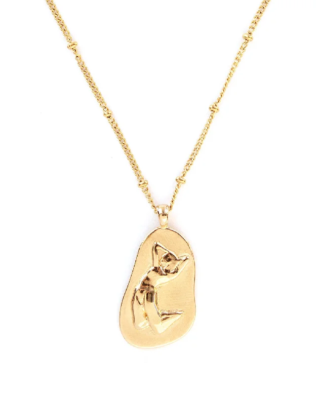 Ladies necklaces rose cut gem -Flow Gold Necklace