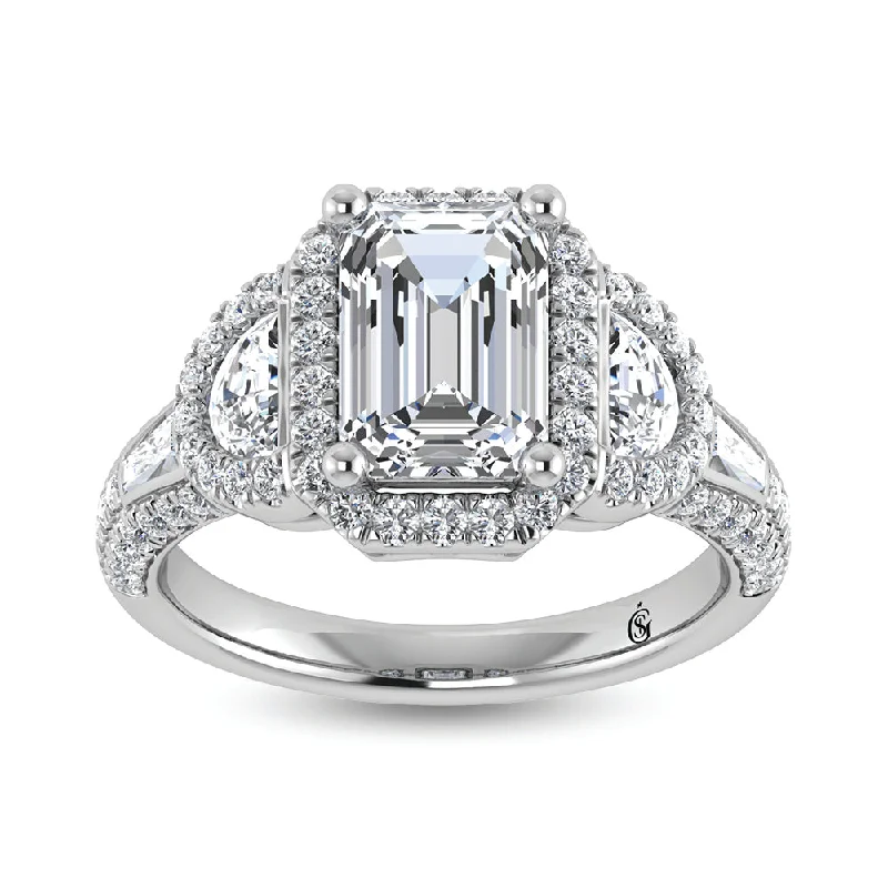 ladies engagement rings commitment-14K White Gold Lab Grown Diamond 3 Ct.Tw. Labgrown Engagement Ring