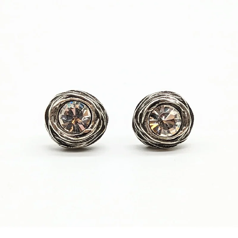 ladies earrings auction-Nest Earrings - Silver