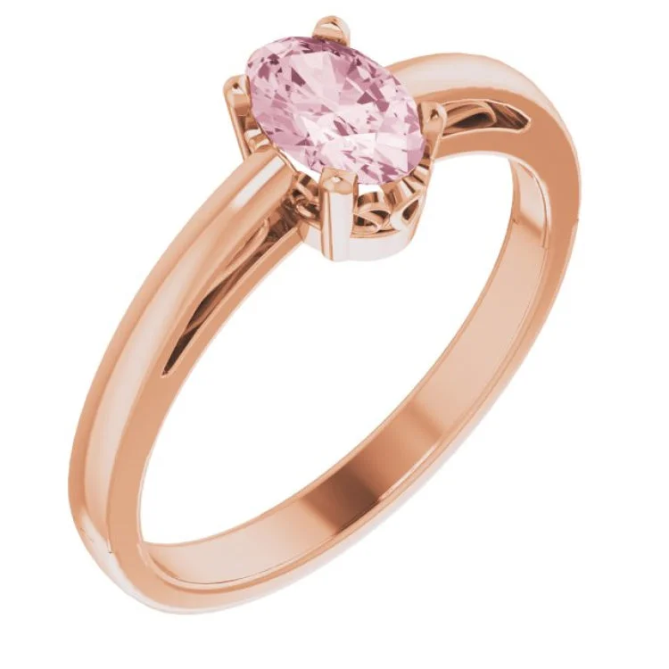 ladies rings kay-14K Rose Natural Morganite Solitaire Ring