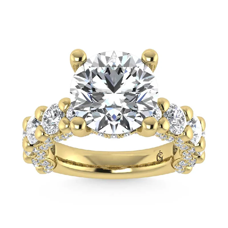 ladies engagement rings materials-14K Yellow Gold Lab Grown Diamond 9 1/5 Ct.Tw. Victoria Engagement Ring