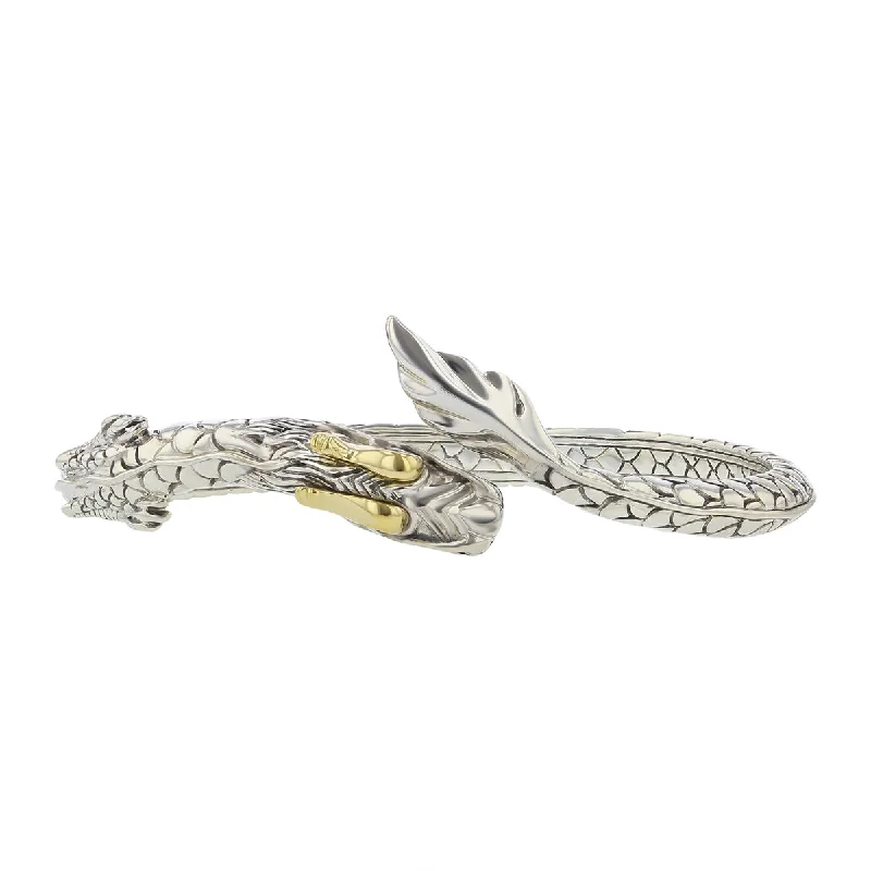 Ladies bracelets yellow glow -John Hardy Legends Naga Hinged Bracelet in Sterling Silver and 18K Yellow Gold