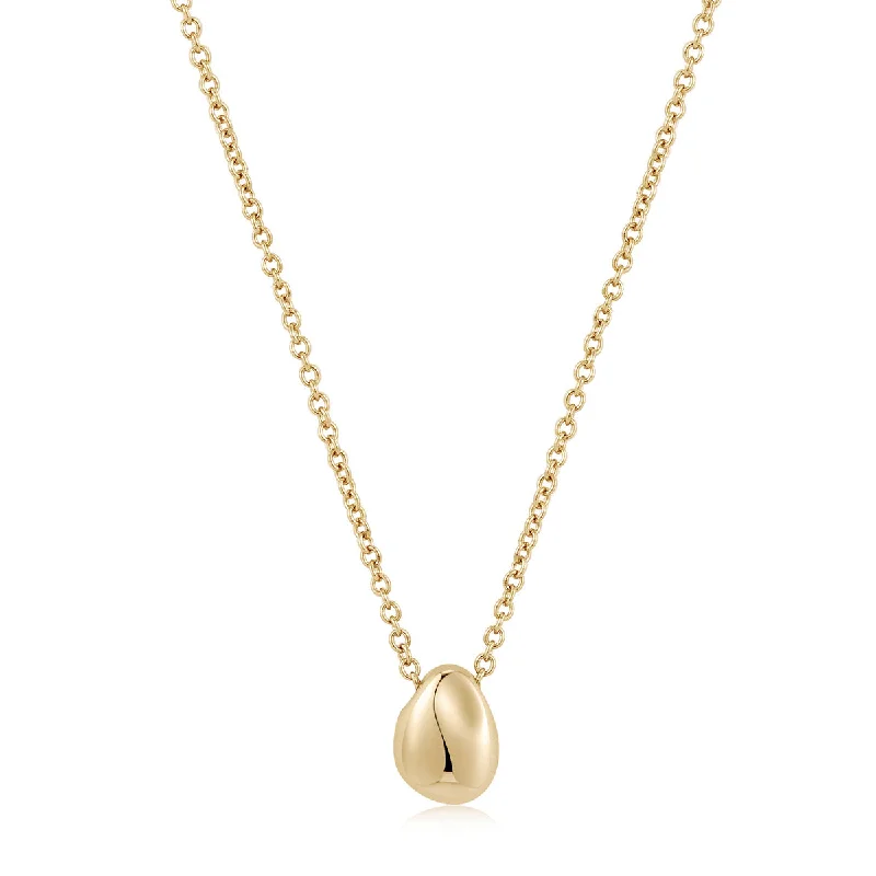 Ladies necklaces couples glow -Gold Plated Micro Harmony Pebble Necklace