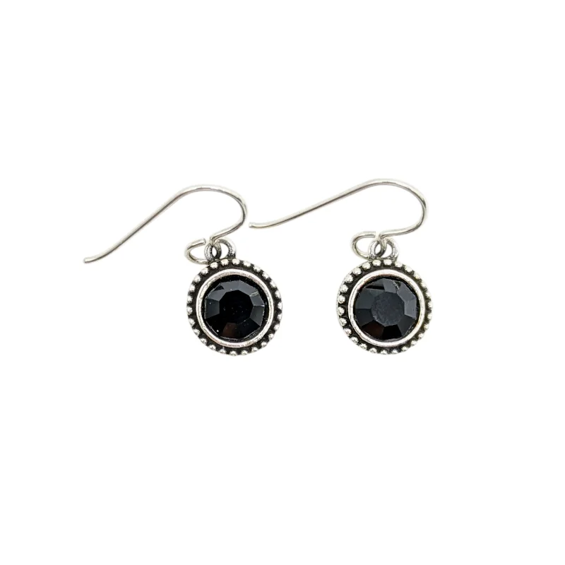 ladies earrings vintage inspired-Black Tag You're It Earrings by Patricia Locke