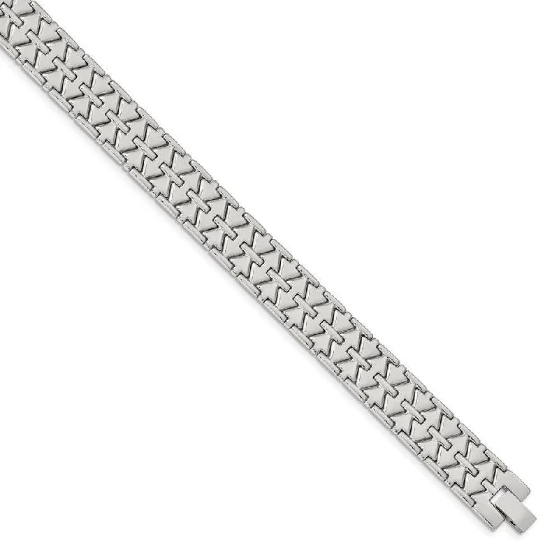 Ladies bracelets wedding shine -Stainless Steel Polished Fancy Link Bracelet